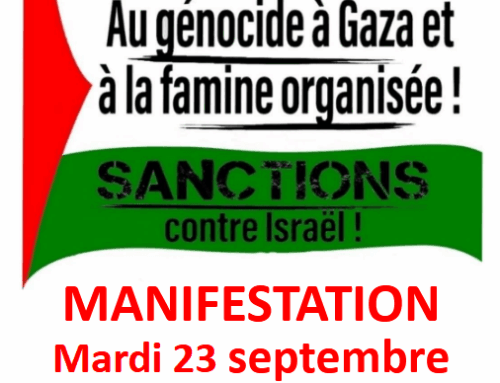 Manifestation du 23 septembre : STOP au massacre à GAZA